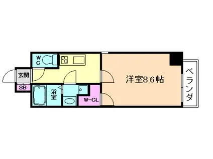 ODESSA FUKUSHIMA(1K/8階)の間取り写真