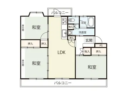 ALIVELY久松台(3LDK/1階)の間取り写真