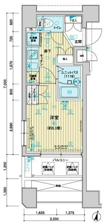 メインステージ飯田橋 6階階 間取り