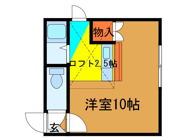 テラハウス深堀(ワンルーム/2階)の間取り写真