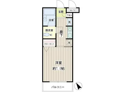 アイビー菅沢(1K/3階)の間取り写真