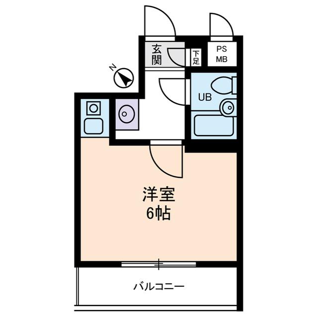 ダイホープラザ千歳烏山A(1K/4階)の間取り写真