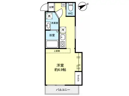 OPUSV(ワンルーム/3階)の間取り写真