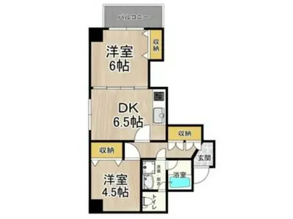 CITY SPIRE難波プレミア(2DK/4階)の間取り写真