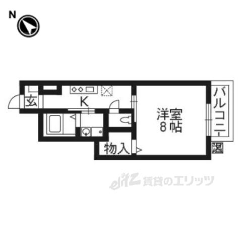 プランドール(1K/1階)の間取り写真