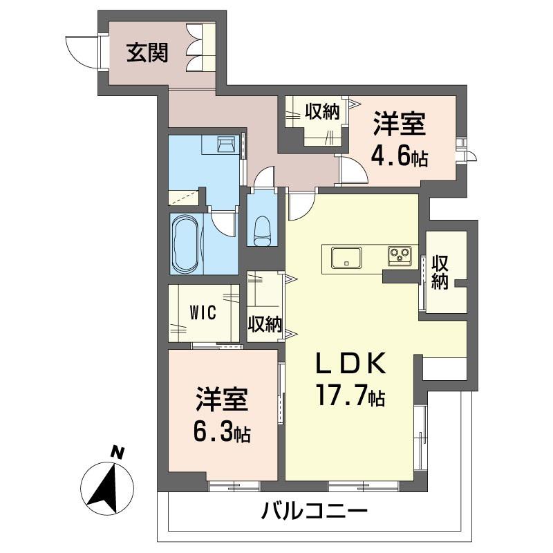 スターヴィレッジ(2LDK/2階)の間取り写真