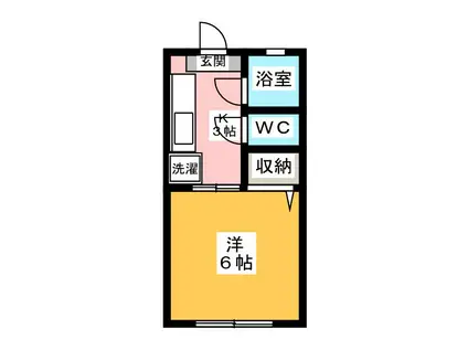 ラフィネ利平治(1K/2階)の間取り写真