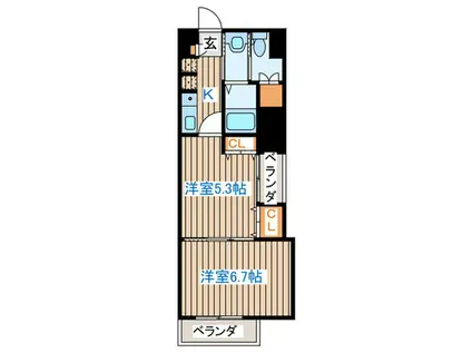 チェンピー榴岡III(2K/9階)の間取り写真