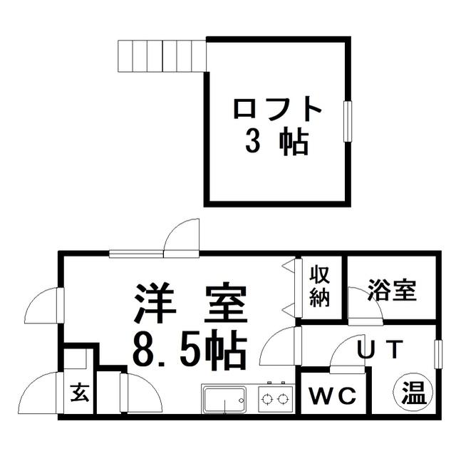 エステートINフィール(ワンルーム/2階)の間取り写真