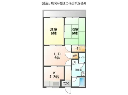 SSコーポTERRA(2LDK/4階)の間取り写真