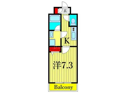 クレヴィスタ柴又(1K/2階)の間取り写真
