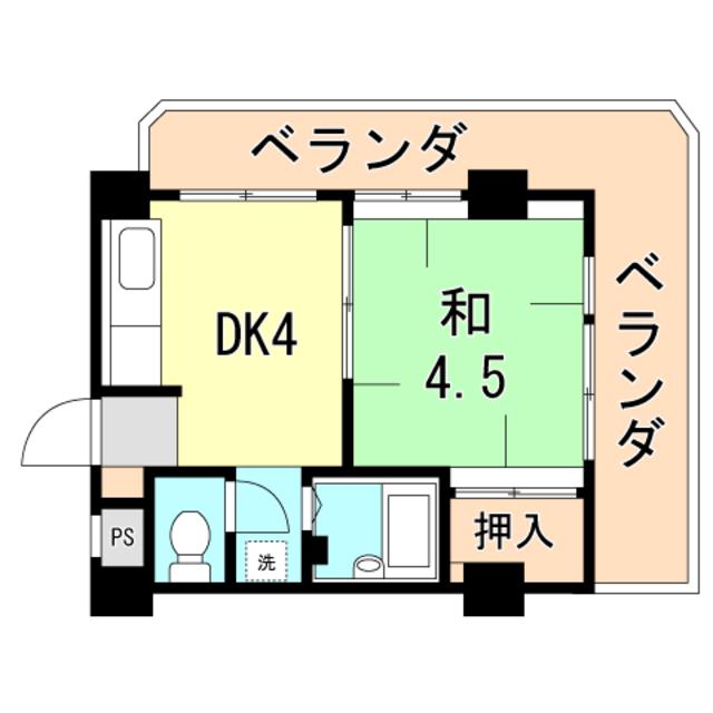 東芦屋マンション(ワンルーム/3階)の間取り写真