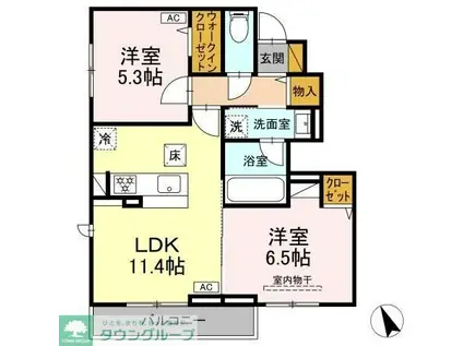 トランキーノ パルク(2LDK/2階)の間取り写真