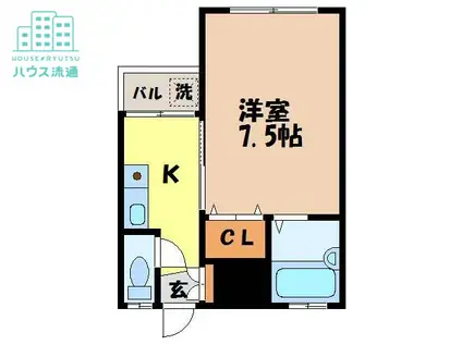 クレインコート東園(1K/3階)の間取り写真