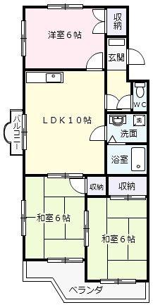 ファミールTOSHI(3LDK/2階)の間取り写真