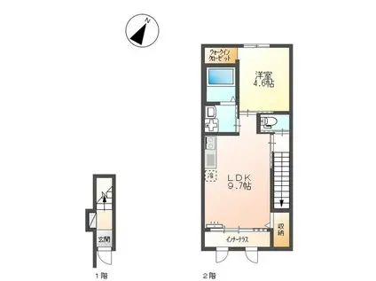 FARBE(1LDK/2階)の間取り写真