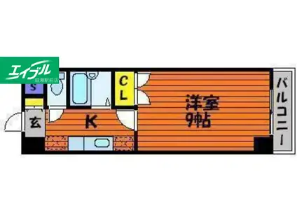 グリーンライフ倉敷(1K/4階)の間取り写真