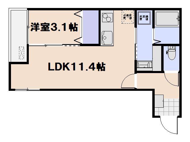 サニーガーデン廿日市(1LDK/1階)の間取り写真
