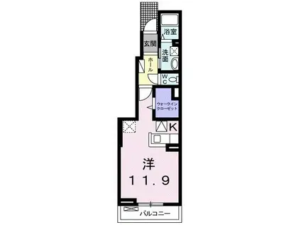 メゾン ド アンダンテ B(1K/1階)の間取り写真