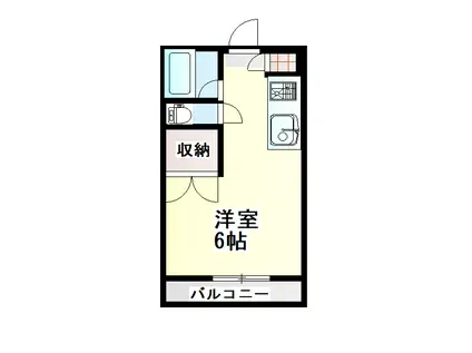 エントピア鴨池III(ワンルーム/2階)の間取り写真