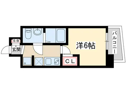 セスト新大阪(1K/6階)の間取り写真