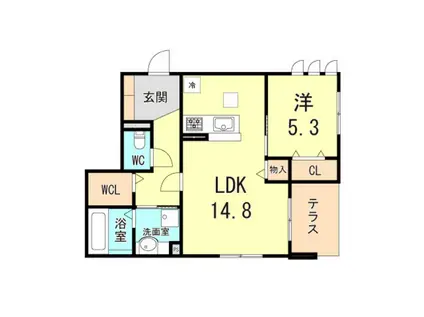 NORDVEST(1LDK/1階)の間取り写真
