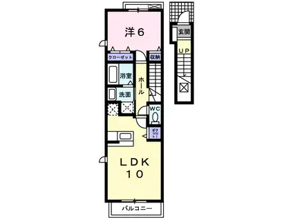 サウスローレル(1LDK/2階)の間取り写真