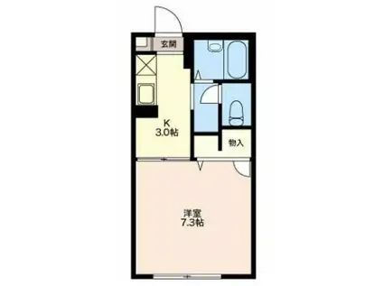 クレセントソフィア(1K/1階)の間取り写真