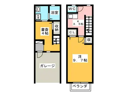 MAIN COTTAGE(1SK/2階)の間取り写真