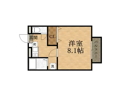 ブリリアントエトワール宝塚(1K/1階)の間取り写真