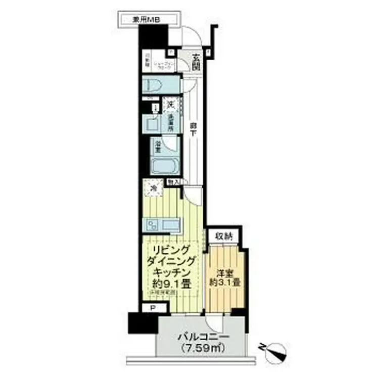 プラウドシティ武蔵浦和ステーションアリーナ 18階階 間取り