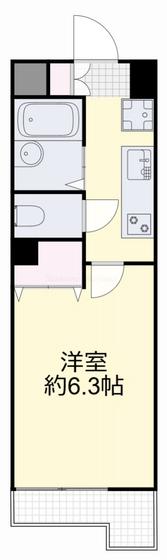 ジュネス医大東(1K/9階)の間取り写真
