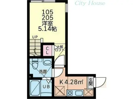 キルシェン相模が丘(1K/1階)の間取り写真