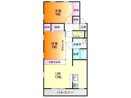 フォレストガーデン W(2LDK/1階)の間取り写真