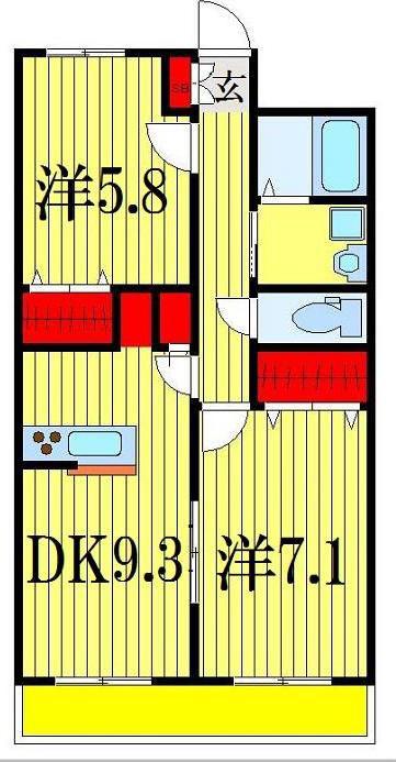 ドルファーズ(2DK/3階)の間取り写真