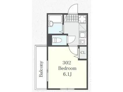 ラージフィールド(1K/3階)の間取り写真