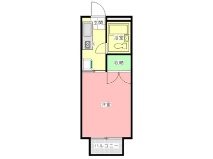 シャトレつかさB棟(1K/2階)の間取り写真