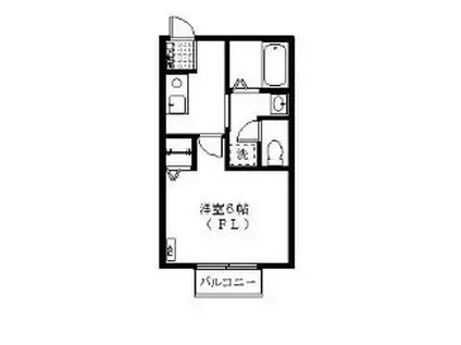 グランメールⅡ(1K/1階)の間取り写真