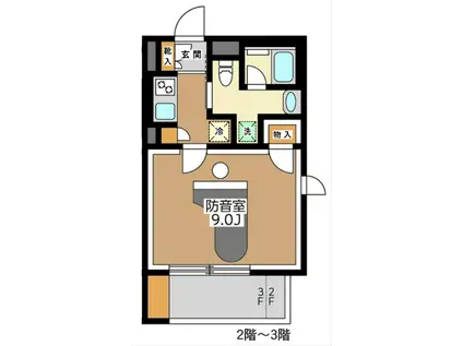 SONORITE池之端(1K/2階)の間取り写真