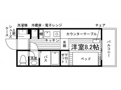 学生会館 UNI WISE RESIDENCE(ワンルーム/1階)の間取り写真