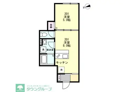 湘南辻堂テラス(1LDK/2階)の間取り写真