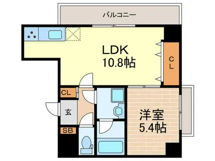 MAIN STAGE THE NISHINOMIYA(1LDK/5階)の間取り写真