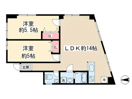 シエロ洗足(2LDK/2階)の間取り写真