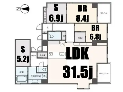 プレシエKAWASAKI(3SLDK/2階)の間取り写真