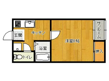 ハウスアライ(1K/2階)の間取り写真