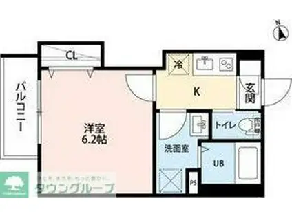 リュクスシティー黄金(1K/3階)の間取り写真