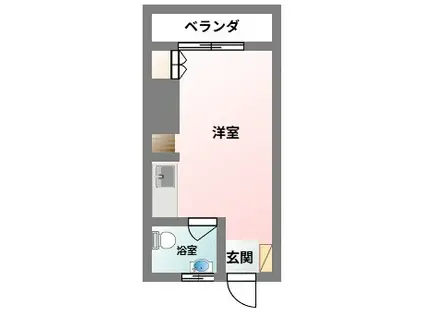 パラシオ新町(ワンルーム/1階)の間取り写真