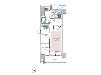 URBANEX新御徒町駅前(2LDK/6階)の間取り写真