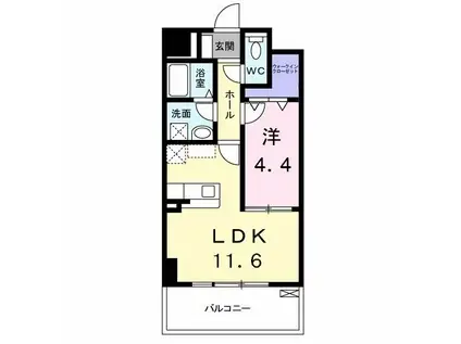エスポワール豊(1LDK/5階)の間取り写真