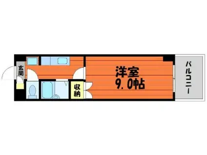 グリーンライフ倉敷(1K/2階)の間取り写真